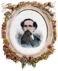 Portrait of Charles Dickens (1812-1870) English Novelist, engraving by Unknown artist