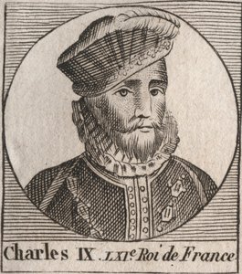 Portrait of Charles IX (1550-1574), King of France - Charles IX king of France from 1560 to 1574 - engraving from Instruction sur l