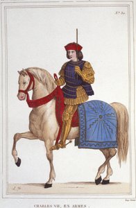 Portrait of Charles VII (1403 - 1461), King of France. Engraving of 1830 by Unknown artist
