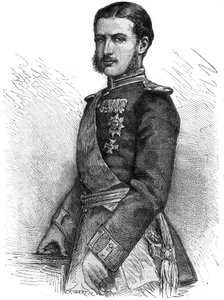 Portrait of Charles de Hohenzollern (1839-1914), regaining prince of Romania, then king Charles I (Carol I) - Engraving In The Illustrous Journal