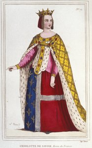 Portrait of Charlotte de Savoy 1445 -1483 Queen of France from 1461 to 1483 Bride to Louis XI (Le Prudent) in 1451 by Unknown artist