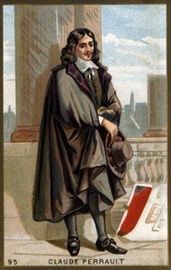 Portrait of Claude Perrault (1613 - 1688) French architect, physician and physicist. Chromolithography of the 19th century