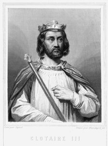 Portrait of Clotaire III (652 - 673), King of Neustria and Burgundy - in “Histoire des Français” by Lavallée