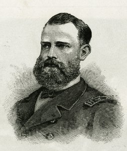 Portrait of First Lieutenant Chipp, the crew of La Jeannette, for the mission to North Pole. Engraving to illustrate 