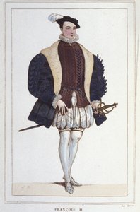 Portrait of Francois II (1544 - 1560), King of France. Engraving from 1830