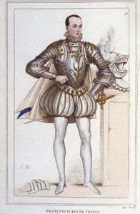Portrait of Francois II (1544 - 1560), King of France engraving from 1830