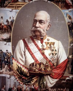 Portrait of François Joseph I (1830 -1916). Emperor of Austria and King of Hungary. chromolithograph of the late 19th century by Unknown artist