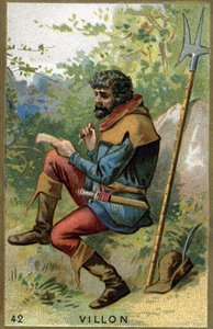 Portrait of François Villon (c. 1431 - after 1463), French poet. Chromolithography of the 19th century