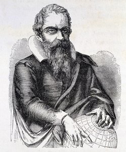 Portrait of Galileo Galilei, Engraving 19th Century