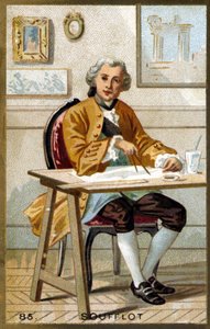 Portrait of Germain Soufflot (1713 - 1780), French architect. Chromolithography of the late 19th century by Unknown artist