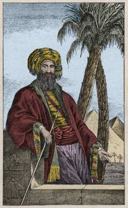 Portrait of Giovanni Battista Belzoni (1778-1823), Italian explorer and archaeologist - engraving by Unknown artist