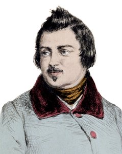 Portrait of Honore de Balzac (1799-1850) English Writer - Engraving.