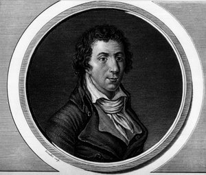 Portrait of Jacques Pierre Brissot dit Brissot de Warville (1754-1793), deputee of the National Convention. Engraving in 