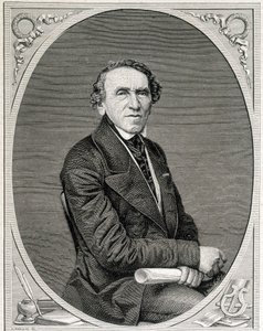 Portrait of Jakob Liebmann Beer, known as Giacomo Meyerbeer, German composer. Engraving 19th century