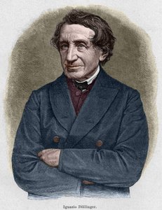 Portrait of Johann Joseph Ignaz von Dollinger (1799 - 1890), German priest and professor of ecclesiastic history. Engraving of the 19th century by Unknown artist
