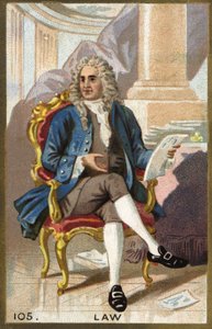 Portrait of John Law (1671 - 1729), Scottish financier. 19th century chromolithography. by Unknown artist