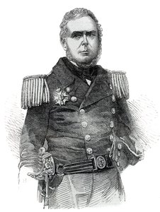Portrait of John Pascoe Grenfell (1800-1869) navy officer and diplomat of the Empire of Brazil - Engraving 1852 by Unknown artist
