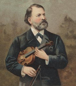 Portrait of Joseph Joachim, Hungarian violinist and composer of Jewish origin.