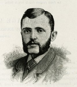 Portrait of L. Newcomb, member of the crew of La Jeannette, for the mission to North Pole. Engraving to illustrate 