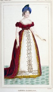 Portrait of Laetitia Bonaparte (Letizia Maria Ramolino) (1750-1836), mother of Napoleon I. Engraving of the 19th century by Unknown artist
