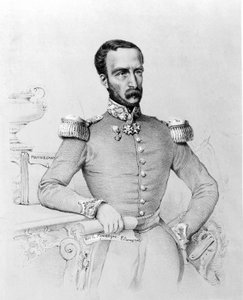 Portrait of Louis Eugène Cavaignac (1802 - 1857), French general and politician. Engraving c. 1848 by Unknown artist