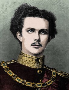 Portrait of Louis II of Bavaria or Ludwig Otto Frederik Wilhelm von Wittelsbach, Bavarian prince, then king of Bavaria from 1864 to 1886