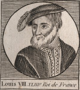 Portrait of Louis VIII the Lion (1187-1226), King of France from 1223 to 1226 - engraving from 