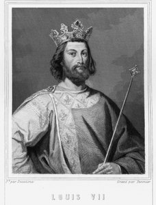 Portrait of Louis VII the Young (1120-1180), King of France - in “Histoire des Français” by Lavallée, engraving