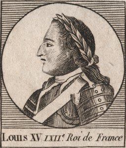 Portrait of Louis XV (1710-1774), known as Louis the Well Beloved, King of France - engraving from 