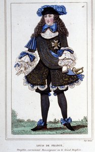 Portrait of Louis de France, Duke of Burgundy (1682 - 1712) known as “The Great Dauphin”. Engraving from 1830.