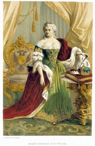 Portrait of Marie Therese of Austria (1717-1780). 19th century chromolithography