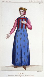 Portrait of Mathilde de Dammartin, Countess of Boulogne and Dammartin (engraving)