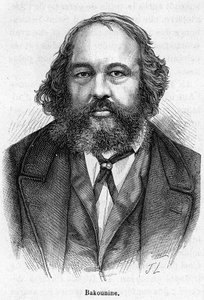 Portrait of Mikhail Aleksandrovich Bakunin (1814 - 1876), Russian Anarchist Revolutionary. Engraving 19th century by Unknown artist
