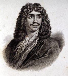 Portrait of Molière, engraving of the 19th century by Unknown artist