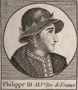 Portrait of Philip III of France, called Philip the Bold (1245-1285) - engraving from “Instruction sur l