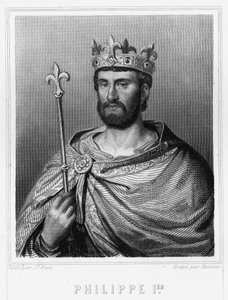 Portrait of Philip I (1060 - 1108), King of France - in Histoire des Français by Lavallée, engraving, sd
