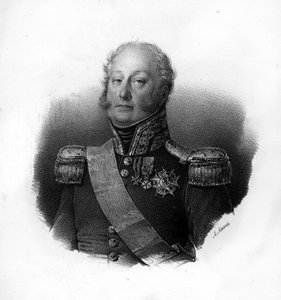 Portrait of Pierre Claude, Count Pajot, known as Pajol (1772-1844), French general, engraving of the 19th century by Unknown artist