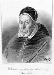 Portrait of Pope Clement VIII - Engraving by Unknown artist