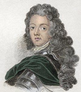 Portrait of Prince Eugene of Savoy-Carignan, French Military. Engraving of the 19th Century by Unknown artist