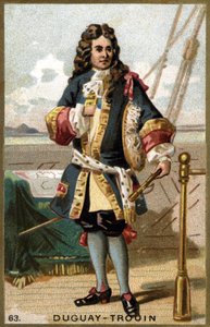 Portrait of Rene Duguay Trouin (1673-1736), French sailor. Chromolithography of the 19th century by Unknown artist