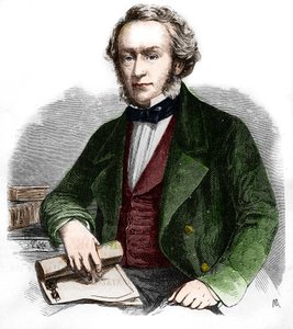 Portrait of Richard Cobden. British economist and politician (1804 -1865). Engraving from 1866.