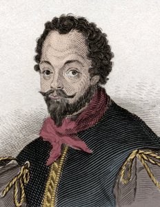Portrait of Sir Francis Drake, English Privateer and Navigator (engraving of the 19th century) by Unknown artist