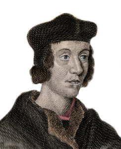 Portrait of Sir John Fortescue de Salden, English politician, Chancellor of the Exchequer. Engraving of the 19th century