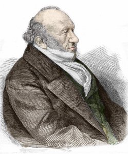 Portrait of Sir Moses Montefiore (1784-1885), English banker and philanthropist, of Italian origin. Engraving from 1867