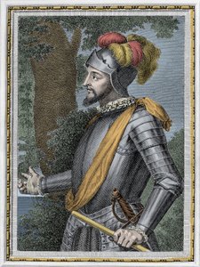 Portrait of Vasco Nunez de Balboa, Spanish conquistador (1475-1517) - Engraving 19th century by Unknown artist