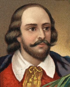 Portrait of William Shakespeare, English Writer. Chromolithography of the Late 19th Century by Unknown artist