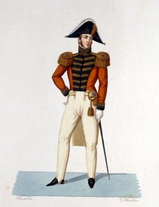 Portrait of a Knight of Honour of Cape and Sword of the Pontifical Army. Engraving of the 19th Century