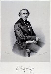 Portrait of German opera composer Giacomo Meyerbeer (1791-1864) Engraving. 19th century. Bologna, civico museo musico