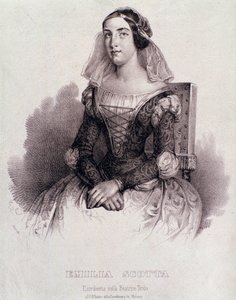 Portrait of singer Emilia Scotta in the opera Beatrice di Tenda