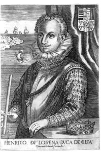 Portrait of the Duke of Guise (Henry I of Lorraine, known as the Scarface (1550 - 1588)). Engraving of the 17th century.